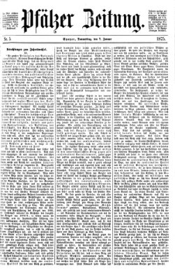 Pfälzer Zeitung Donnerstag 7. Januar 1875