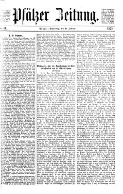 Pfälzer Zeitung Donnerstag 18. Februar 1875