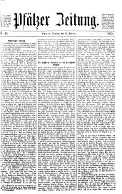 Pfälzer Zeitung Dienstag 23. Februar 1875