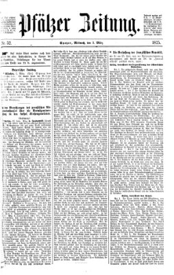 Pfälzer Zeitung Mittwoch 3. März 1875