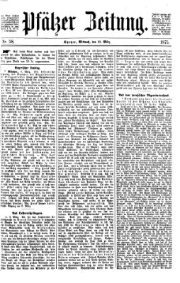 Pfälzer Zeitung Mittwoch 10. März 1875