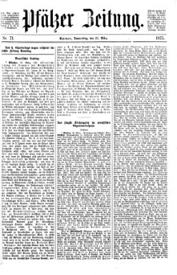 Pfälzer Zeitung Donnerstag 25. März 1875