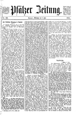 Pfälzer Zeitung Mittwoch 9. Juni 1875