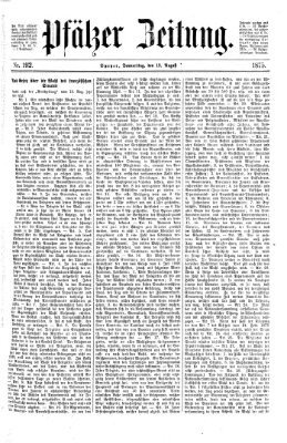 Pfälzer Zeitung Donnerstag 19. August 1875