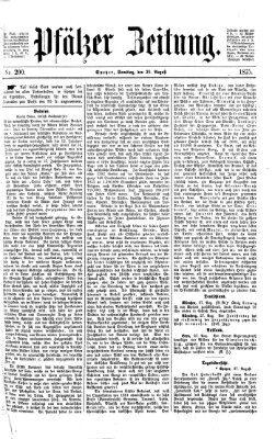 Pfälzer Zeitung Samstag 28. August 1875