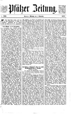 Pfälzer Zeitung Mittwoch 1. September 1875