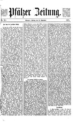 Pfälzer Zeitung Freitag 10. September 1875