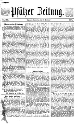 Pfälzer Zeitung Donnerstag 23. September 1875