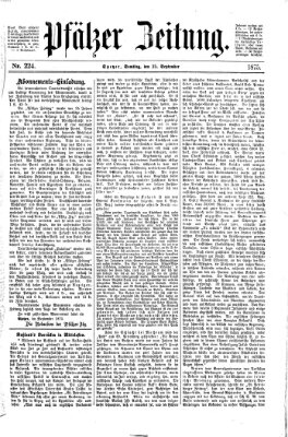 Pfälzer Zeitung Samstag 25. September 1875