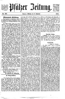 Pfälzer Zeitung Mittwoch 29. September 1875