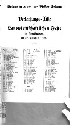 Pfälzer Zeitung Montag 4. Oktober 1875