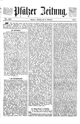 Pfälzer Zeitung Dienstag 30. November 1875