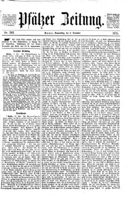 Pfälzer Zeitung Donnerstag 2. Dezember 1875