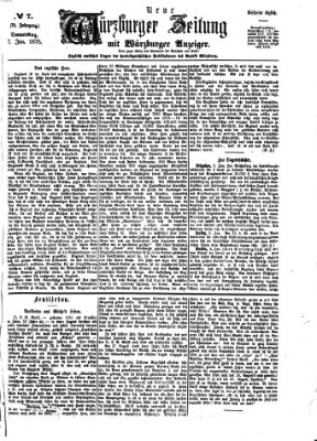 Neue Würzburger Zeitung Donnerstag 7. Januar 1875