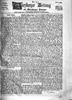 Neue Würzburger Zeitung Donnerstag 14. Januar 1875