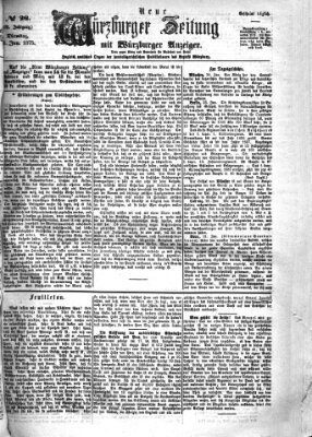 Neue Würzburger Zeitung Dienstag 26. Januar 1875