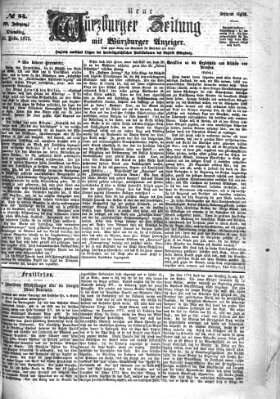 Neue Würzburger Zeitung Dienstag 23. Februar 1875