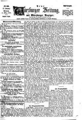 Neue Würzburger Zeitung Mittwoch 31. März 1875