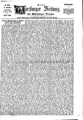 Neue Würzburger Zeitung Donnerstag 22. April 1875