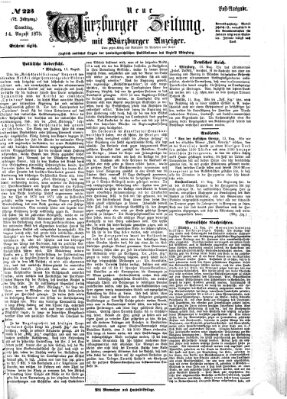 Neue Würzburger Zeitung Samstag 14. August 1875