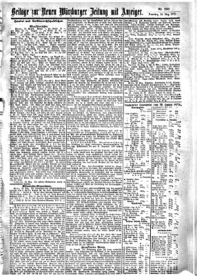 Neue Würzburger Zeitung Samstag 21. August 1875