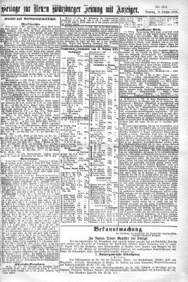 Neue Würzburger Zeitung Dienstag 12. Oktober 1875