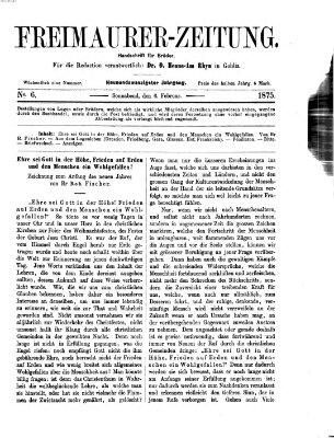 Freimaurer-Zeitung Samstag 6. Februar 1875