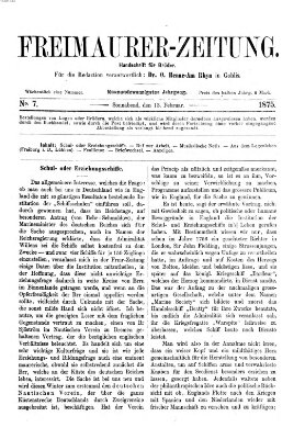 Freimaurer-Zeitung Samstag 13. Februar 1875