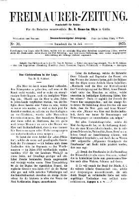 Freimaurer-Zeitung Samstag 24. Juli 1875