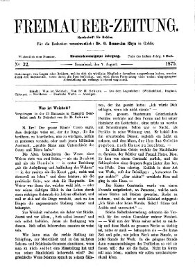 Freimaurer-Zeitung Samstag 7. August 1875