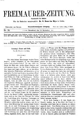 Freimaurer-Zeitung Samstag 18. September 1875