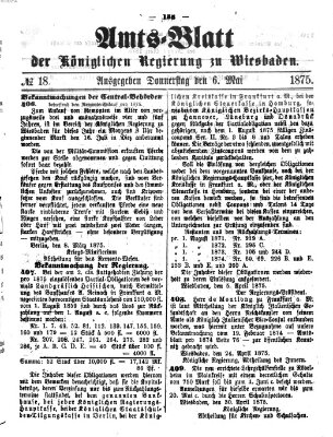 Amtsblatt der Regierung in Wiesbaden (Herzoglich-nassauisches allgemeines Intelligenzblatt) Donnerstag 6. Mai 1875