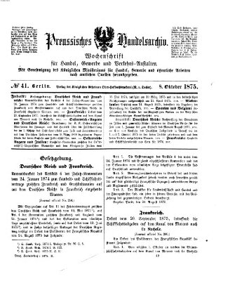 Preußisches Handels-Archiv Freitag 8. Oktober 1875