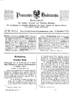 Preußisches Handels-Archiv Freitag 5. November 1875