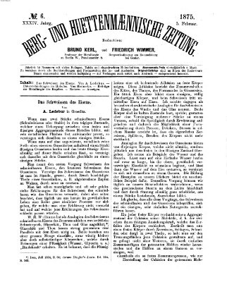 Berg- und hüttenmännische Zeitung Freitag 5. Februar 1875