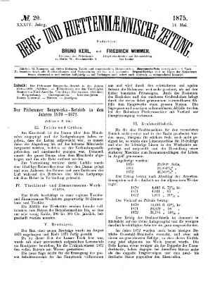 Berg- und hüttenmännische Zeitung Freitag 14. Mai 1875