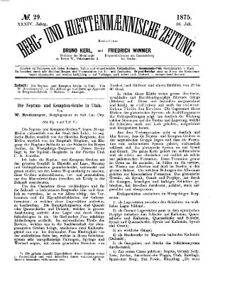 Berg- und hüttenmännische Zeitung Freitag 16. Juli 1875