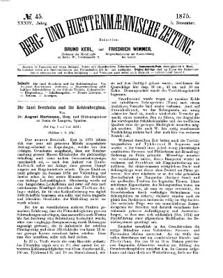 Berg- und hüttenmännische Zeitung Freitag 5. November 1875