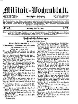 Militär-Wochenblatt Mittwoch 26. Mai 1875