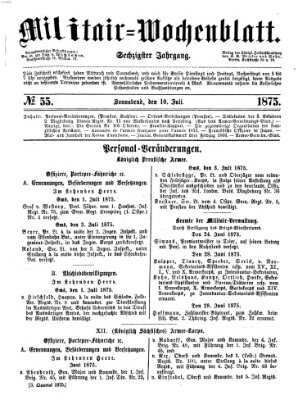 Militär-Wochenblatt Samstag 10. Juli 1875