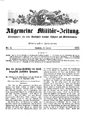 Allgemeine Militär-Zeitung Mittwoch 20. Januar 1875