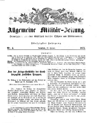 Allgemeine Militär-Zeitung Mittwoch 27. Januar 1875