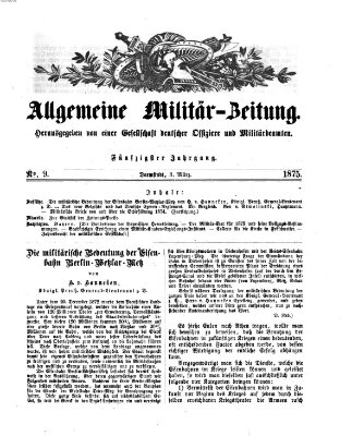 Allgemeine Militär-Zeitung Mittwoch 3. März 1875