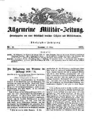 Allgemeine Militär-Zeitung Mittwoch 17. März 1875