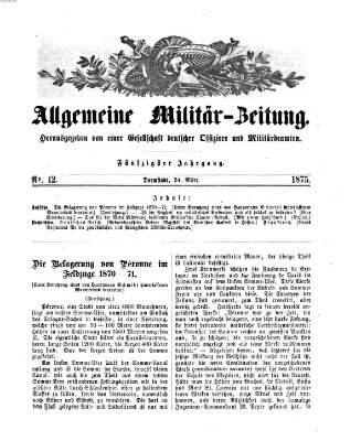 Allgemeine Militär-Zeitung Mittwoch 24. März 1875