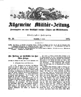 Allgemeine Militär-Zeitung Mittwoch 9. Juni 1875