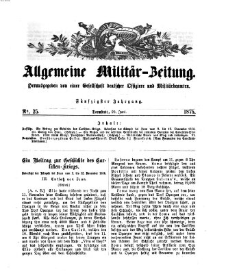 Allgemeine Militär-Zeitung Mittwoch 23. Juni 1875