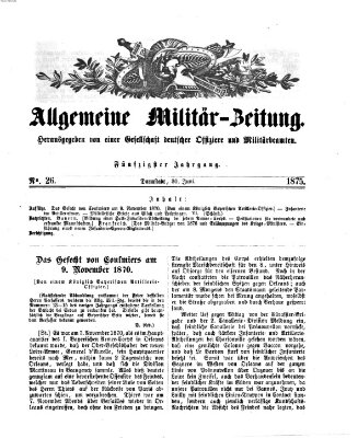Allgemeine Militär-Zeitung Mittwoch 30. Juni 1875