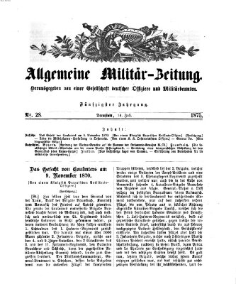 Allgemeine Militär-Zeitung Mittwoch 14. Juli 1875