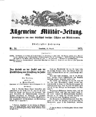 Allgemeine Militär-Zeitung Mittwoch 25. August 1875